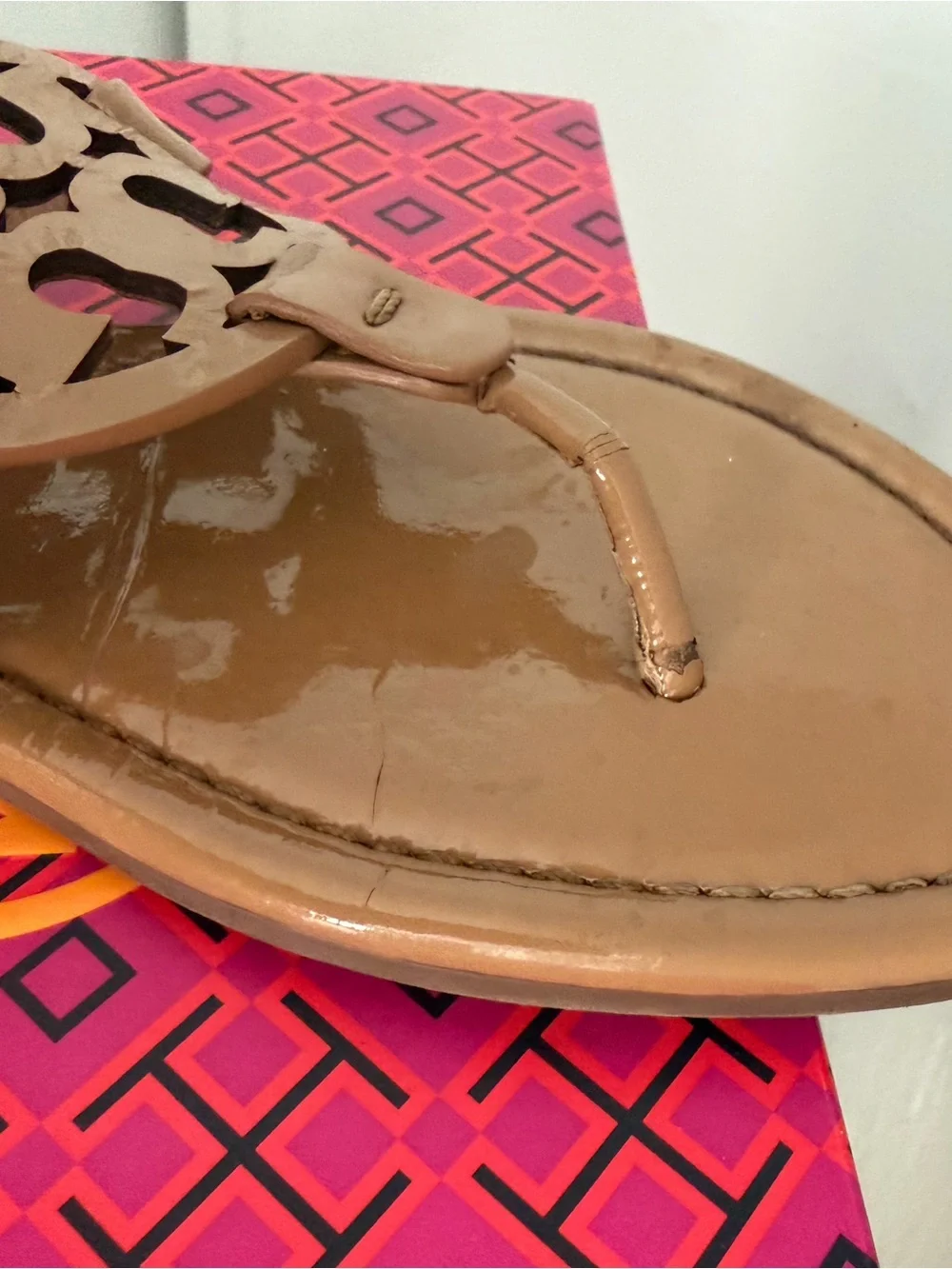 Tory Burch brown patent leather LEFT ONLY